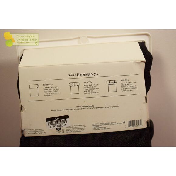 Threshold 50"x84" Blackout Chenille Rod Pocket Curtain Panel Black* - Picture 6 of 7